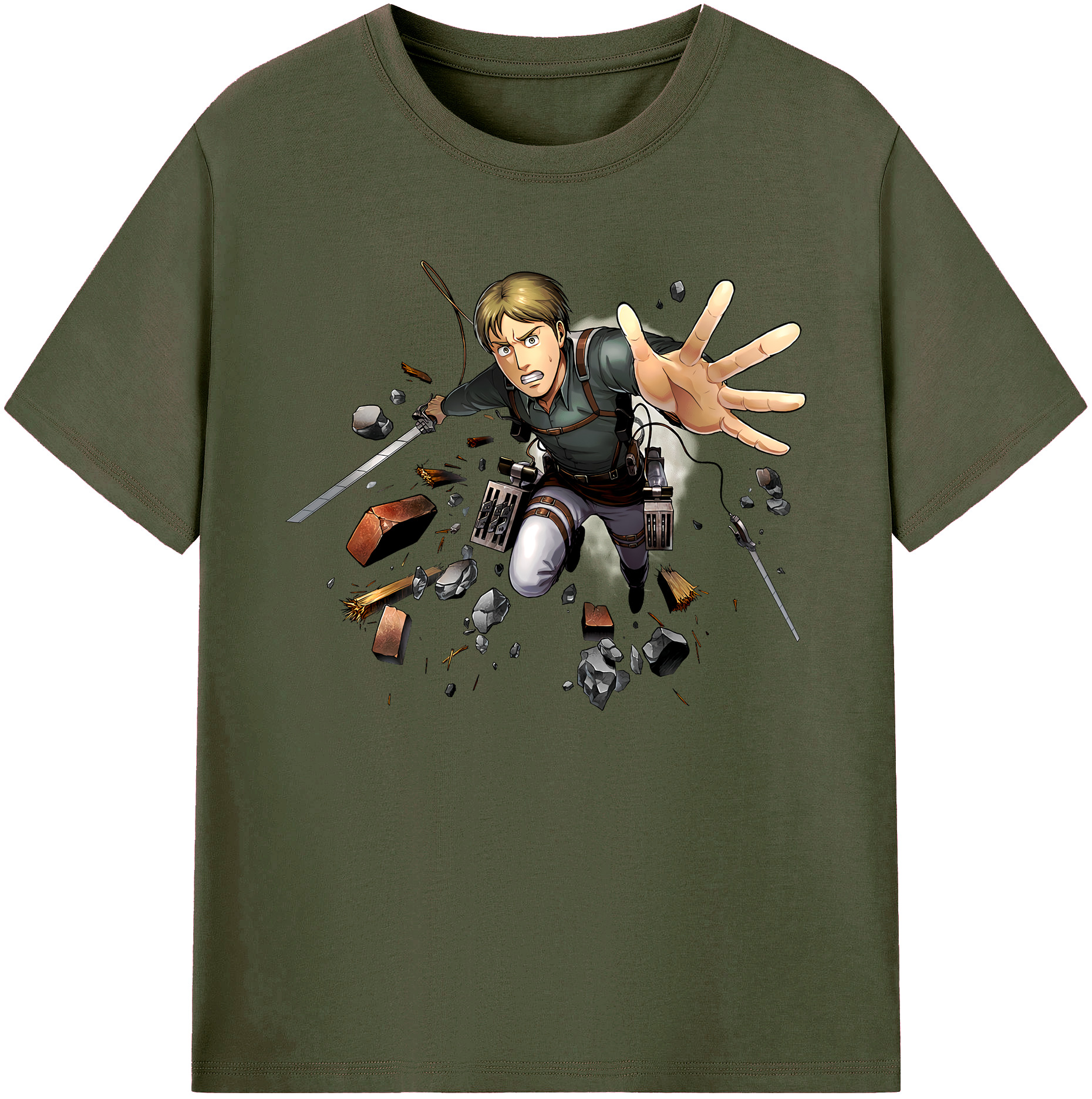 （画像用） 進撃の巨人 Attack on Titan 綿100％ メンズ半袖Tシャツ｜肌触りやわらか＆通気性